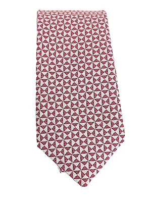 Charles Tyrwhitt 100% Silk Neck Tie Red White Geometric 3  Wide • $22