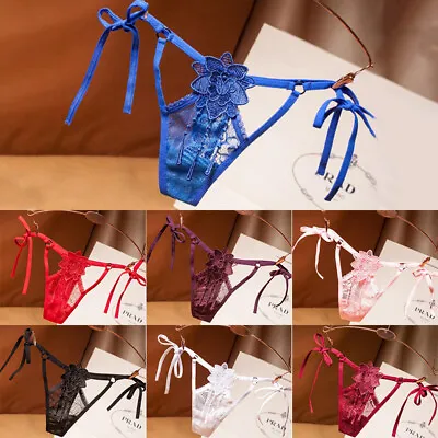 £3.40 • Buy Women Flower Thongs G Strings Sexy Lace Bandage Panties Underwear Brie FJ