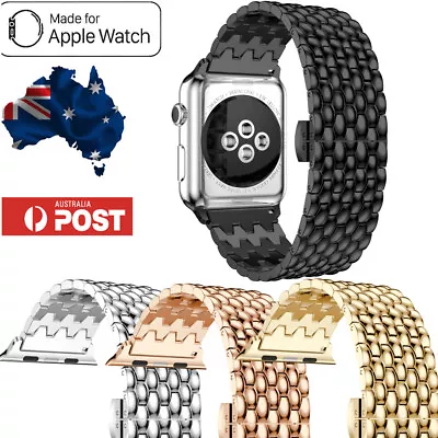 $15.99 • Buy Apple Watch Band Series 9 8 7 6 5 3 SE 2 Stainless Steel Metal IWatch Band Strap