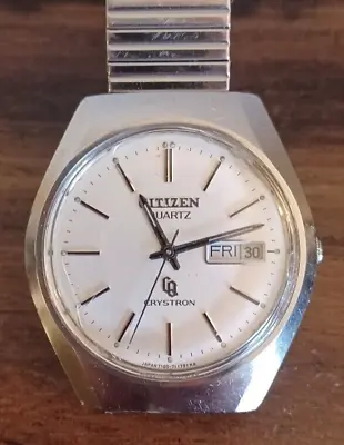 $99.99 • Buy Vintage Watch Mens CITIZEN Quartz 7 Jewels  Crystron D-d Japan 4-730496 K