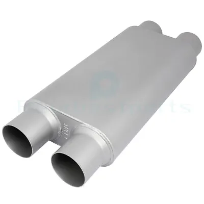 Chambered Muffler Silencer Aluminized 3  Dual InletOutlet Offset 23  Overall • $45.59