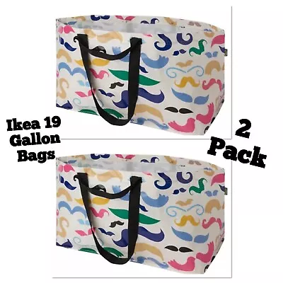 2 Pack IKEA Bag Mustache Storage Laundry 19 Gallon Banglig Frakta Tote Bags New • $9.97