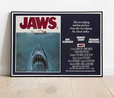 JAWS REPRO Movie Film Poster 36'' By 24'' (similar To A1 ) • £11.99