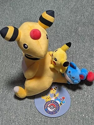 Ampharos Pikachu Marill Plush Pokemon Center Tokyo Bay Original Japan New • $62.99