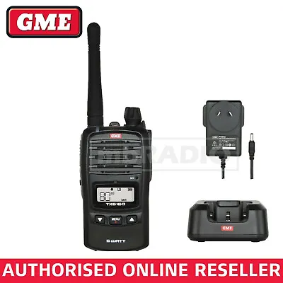 $249 • Buy Gme Tx6160x 5 Watt Uhf Cb Handheld Radio Ip67, Desktop Charger, 240v Plugpack