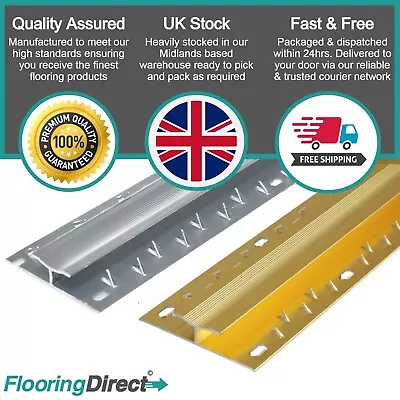 Carpet To Carpet - Silver & Gold - 900mm - Threshold Metal Double Edge Dual Trim • £6.85