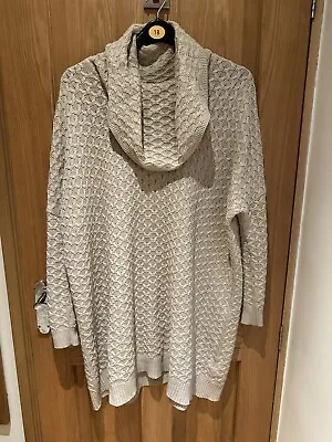 H&M Oversized Cable Knit Cowl Neck Jumper Dress M Fit 10-24 • £9.99