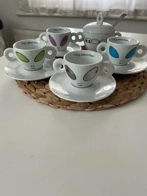 £170 • Buy Illy Art Collection Espresso Cups By David Byre Alien Design Numbered Edition 