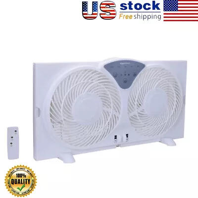 Digital Window Fan With Twin 9 Inch Reversible Airflow Blades ＆ Remote Control • $59.82
