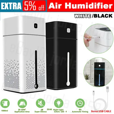 $15.99 • Buy 1L Ultrasonic Aromatherapy Diffuser Oil Air Humidifier Essential LED Purifier AU