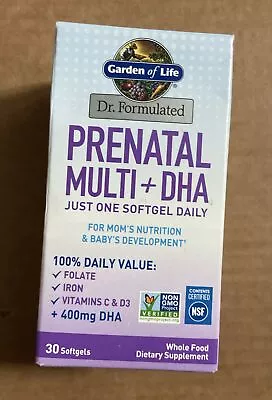 Garden Of Life Prenatal Multi + DHA Supplement 30 Softgels Exp:02/2025 • $9.95