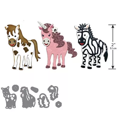 Horse Unicorn And Zebra Metal Cutting Dies For DIY Scrapbooking Embossing Cards • £3.95