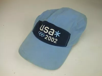 USA 2002 Olympics Baseball Cap Blue Roots Hat American Flag Logo • $14.44