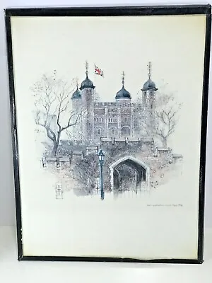 £14.95 • Buy Vintage 1976, Mads Stage, Framed Print Of The Tower Of London.