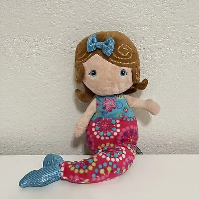 Mary Meyer Mermaid Plush Doll Brown Hair Blue Eyes • $24.99