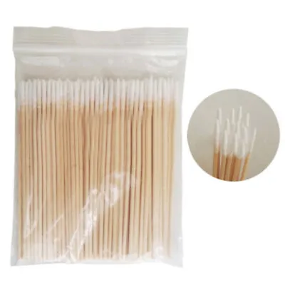 100x Wooden Handle Stick Cotton Swabs Buds Cleaning Tool Medical Makeup Beauty • £2.57