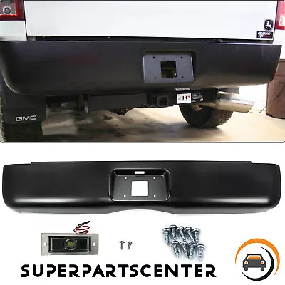 Rear Bumper Roll Pan W/License Light For Chevy Silverado 1500 07-13 Fleetside • $118.98