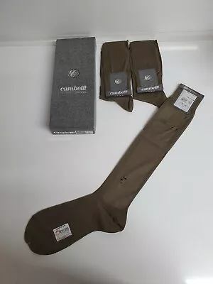 3 X Men’s Italian Semi Sheer Dress Evening Tuxedo OTC Socks Carabelli L Brown 11 • $12.42