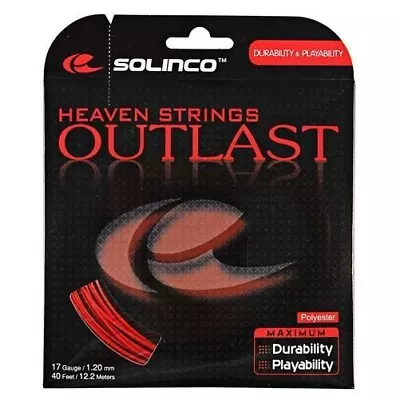 New Solinco Outlast  1.20mm/17  12.2M Set Tennis String Red • $14.99