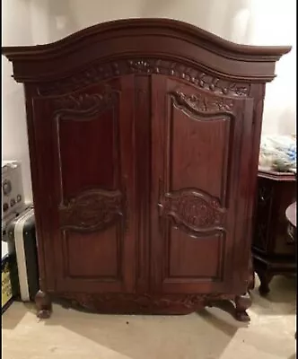 Mahogany French Style Small Armoire Solid Wood KIDS ROOM Entertainment Computer • $200