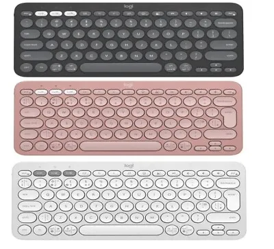 Logitech Pebble Keys 2 K380S Wireless Portable Keyboard Graphite/Pink/White NEW • £29.99