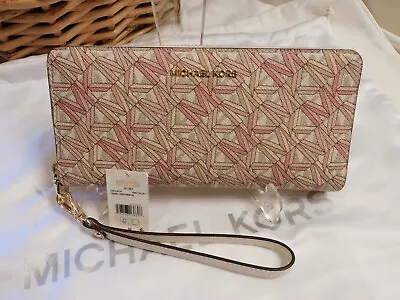 Nwt Authentic Michal Kors Jet Set Continental Large Wallet/wristlet   *free Ship • $99