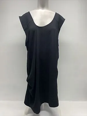 Malia Mills NY Midi Dress Sleeveless Scoop Neck Pockets Lagenlook Black Size 10  • $39.99