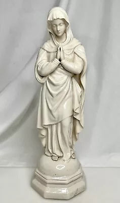 Irish Belleek 18  Porcelain Madonna Statue 1955-1965 Green Mark - 92290 • $398