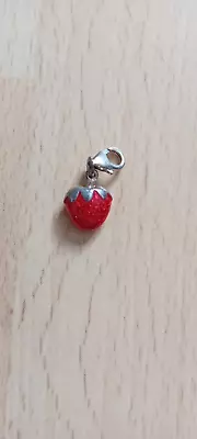 925 Silver Clip Charm - Silver & Red Colour Strawberry Fruit Good Quality! • £9.99