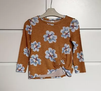 OLD NAVY___mustard Floral Long Sleeve Top Girl Age 4 Yrs VGC • £4