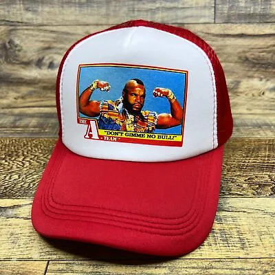 The  A  Team Mr. T Mens Trucker Hat Red Snapback I Pity The Fool Baseball Cap • $19.99