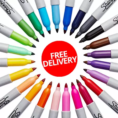 20 X Sharpie Fine Point Assorted Rainbow Coloured Permanent Pens Multi Pack • £9.99