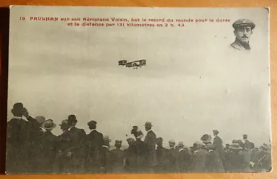 Louis Paulhan Breaks The World Record In His Voisin Biplane Postcard Dtd 1909 • $4.50