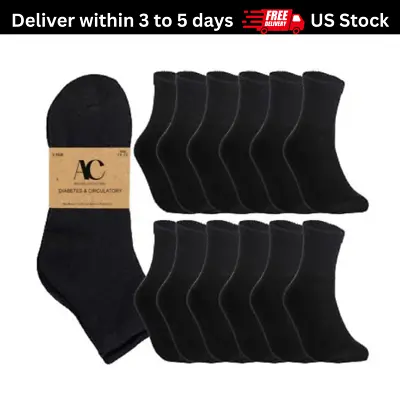 Diabetic Ankle Socks 3-12 Pairs Circulatory Doctor Approved 9-11 10-13 • $7.88