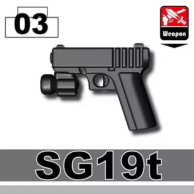 SG19 Black 9mm Pistol Compatible With Toy Brick Minifigures Army SWAT • $1.67