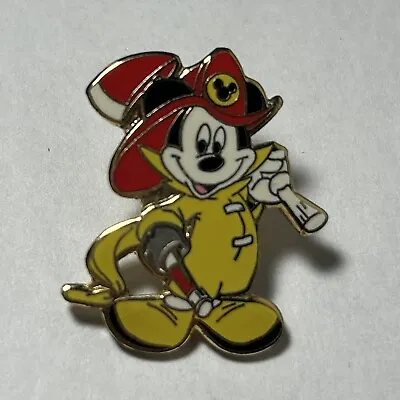 Disney Pin Old Cast Member DLR Fireman Fire Fighter Mickey Mouse Axe Rare • $37.95