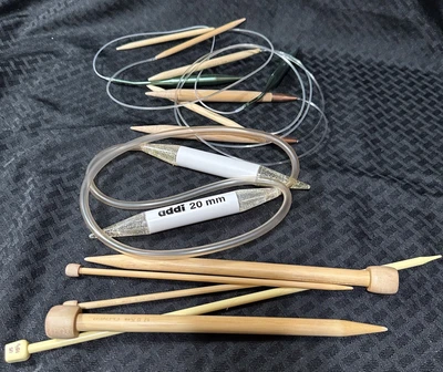 $16.20 • Buy Large Lot Of Circular And Single Point Knitting Needles- Takumi Clover And Addi
