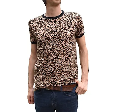 MENS Leopard Print Indie Mod Punk NEW Tee T-Shirt Tshirt Retro Vintage Pop 80s • $23.63