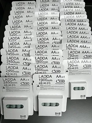 IKEA LADDA 2450 MAh RECHARGEABLE BATTERY AA Set Of 4 (100% Unopened) • £9.99