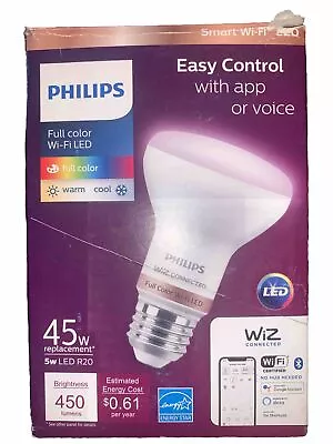 Philips Full Color Wifi 5w LED R20 45W Equivalent 450 Lumens Smart WiZ • $13.99