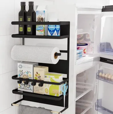 Magnetic Fridge Rack Organizer Shelf Refrigerator Side Storage Spice Jars Holder • £14.95