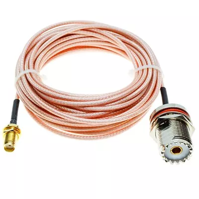 RG316 Cable SMA Female To UHF Female SO239 Bulkhead RF Extension Jumper Pigtail • $3.70