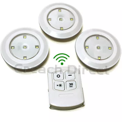 Wireless Remote Control Wall Ceiling LED Lights Counter Cabinet Cupboard Timer • £8.99