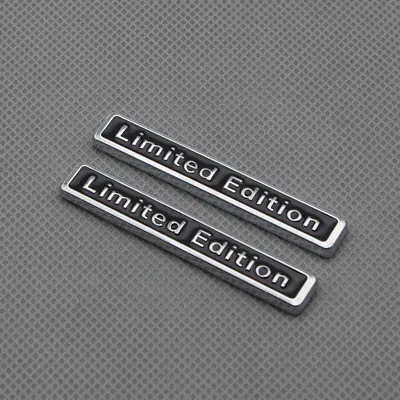 2Pcs Chrome Metal Black Coated Limited Edition Side Wing Badge Rear Trunk Emblem • $8.99