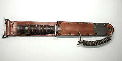 WWII  US M3   IMPERIAL   Fighting Knife W/  U.S. M6 MILSCO 1943  Leather  Sheath • $1600