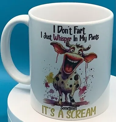 Personalised Funny Fart Mug Gift Cow Any Name Birthday Christmas Gift Rude • £9.99