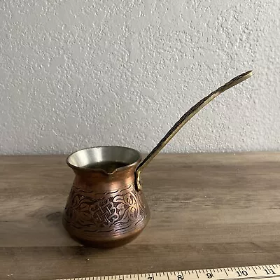 Vintage Handmade Turkish Copper Coffee Pot For Stovetop • $42