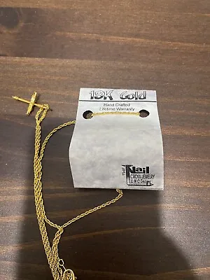18K Yellow Gold Plated Pendant Nail Cross Jesus Male/female • $22