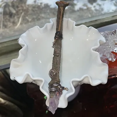 Wand Magic Oak Wicca Spell Witchcraft Witch Lucky Lady Bug & Amethyst Tip 6.75” • $22