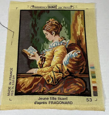 Margot Creations De Paris Tapestry Needlepoint Unfinished YOUNG GIRL/France • $29.95